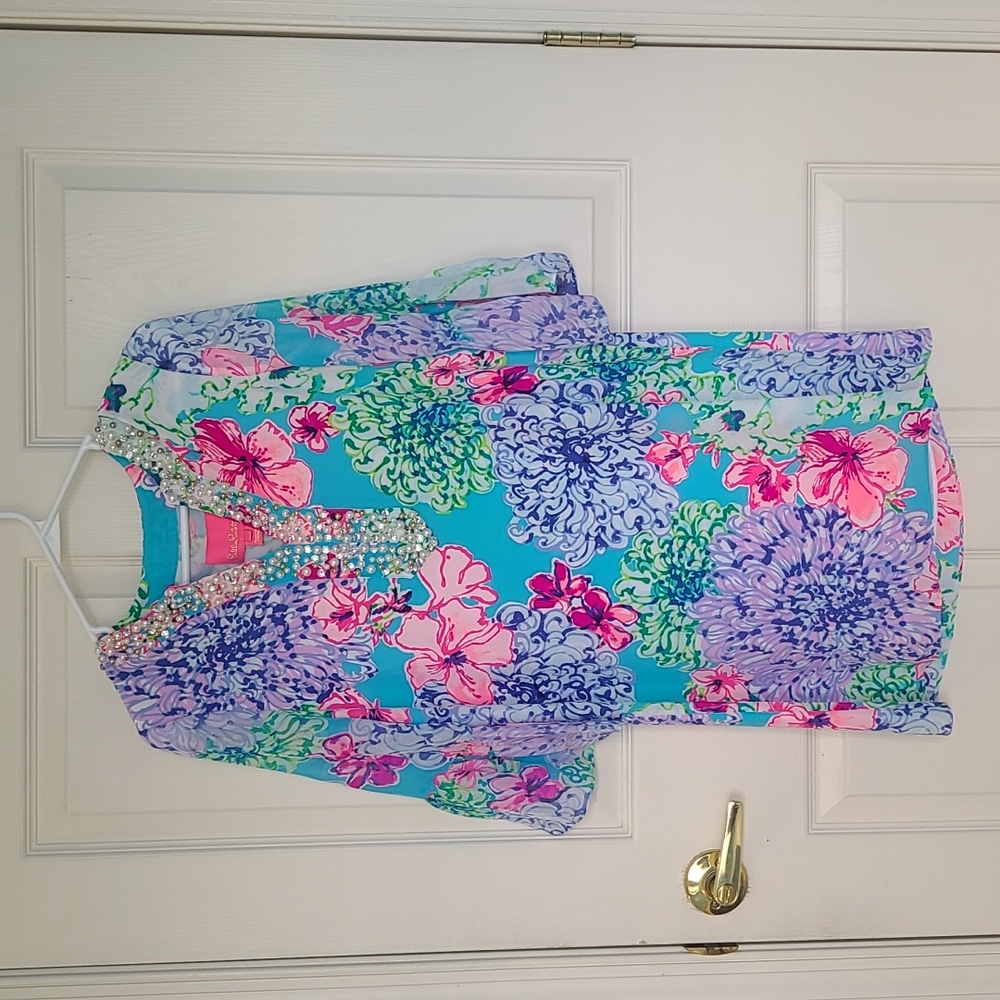NWT Lilly Pulitzer Elenora Silk Dress in Multi Special Delivery
